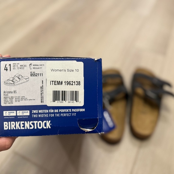 New Birkenstock Arizona BS Unisex Sandal Slides W10/M8 Black - Picture 6 of 8